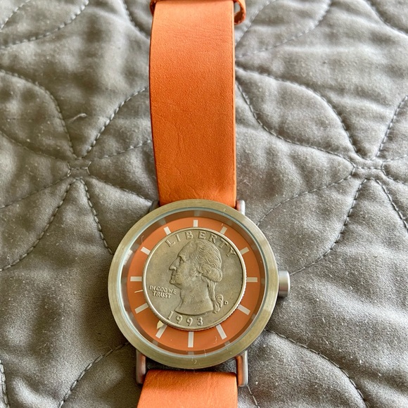Simplify Watch With Orange Leather Band - Picture 8 of 9
